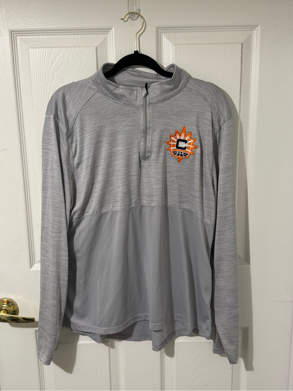 Connecticut Sun Gray Women’s 1/4 Zip Pullover with Orange